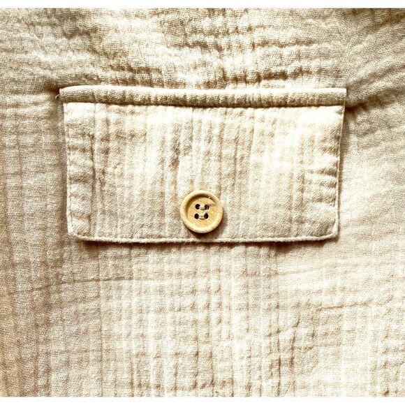 Lumière Dress Tan Spring Summer Button Down Long Sleeve Size Medium - Picture 3 of 10